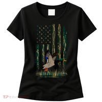 Duck Hunting Waterfowl Hunters Camo Flag Women's T-Shirt thumb 0