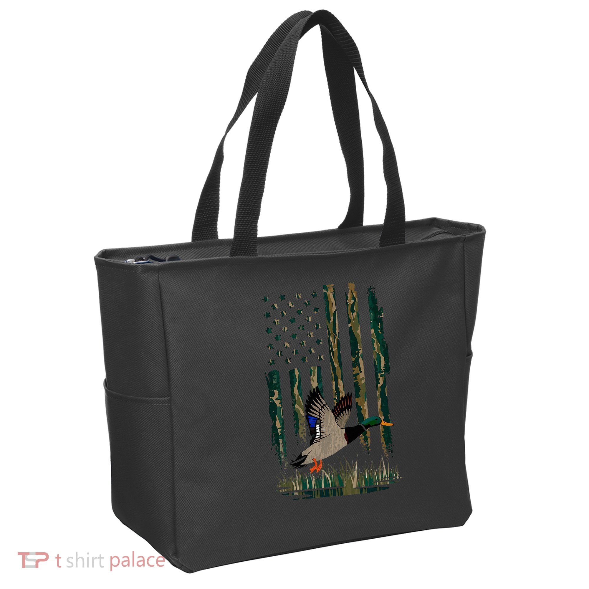 Duck Hunting Waterfowl Hunters Camo Flag Tote Bag