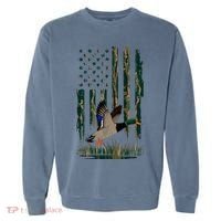 Duck Hunting Waterfowl Hunters Camo Flag Garment-Dyed Sweatshirt thumb 0