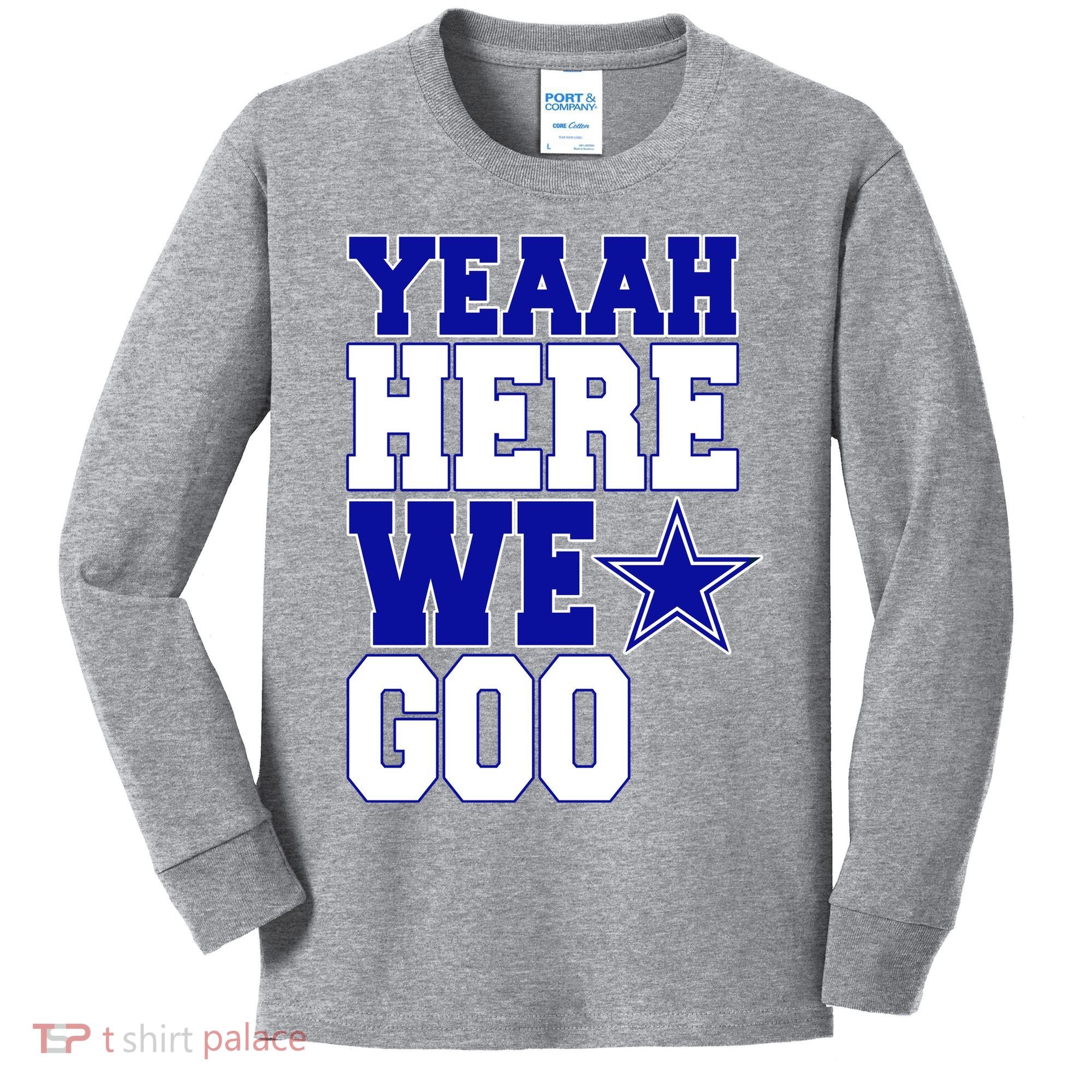 Dallas Here We Go Football Kids Long Sleeve Shirt