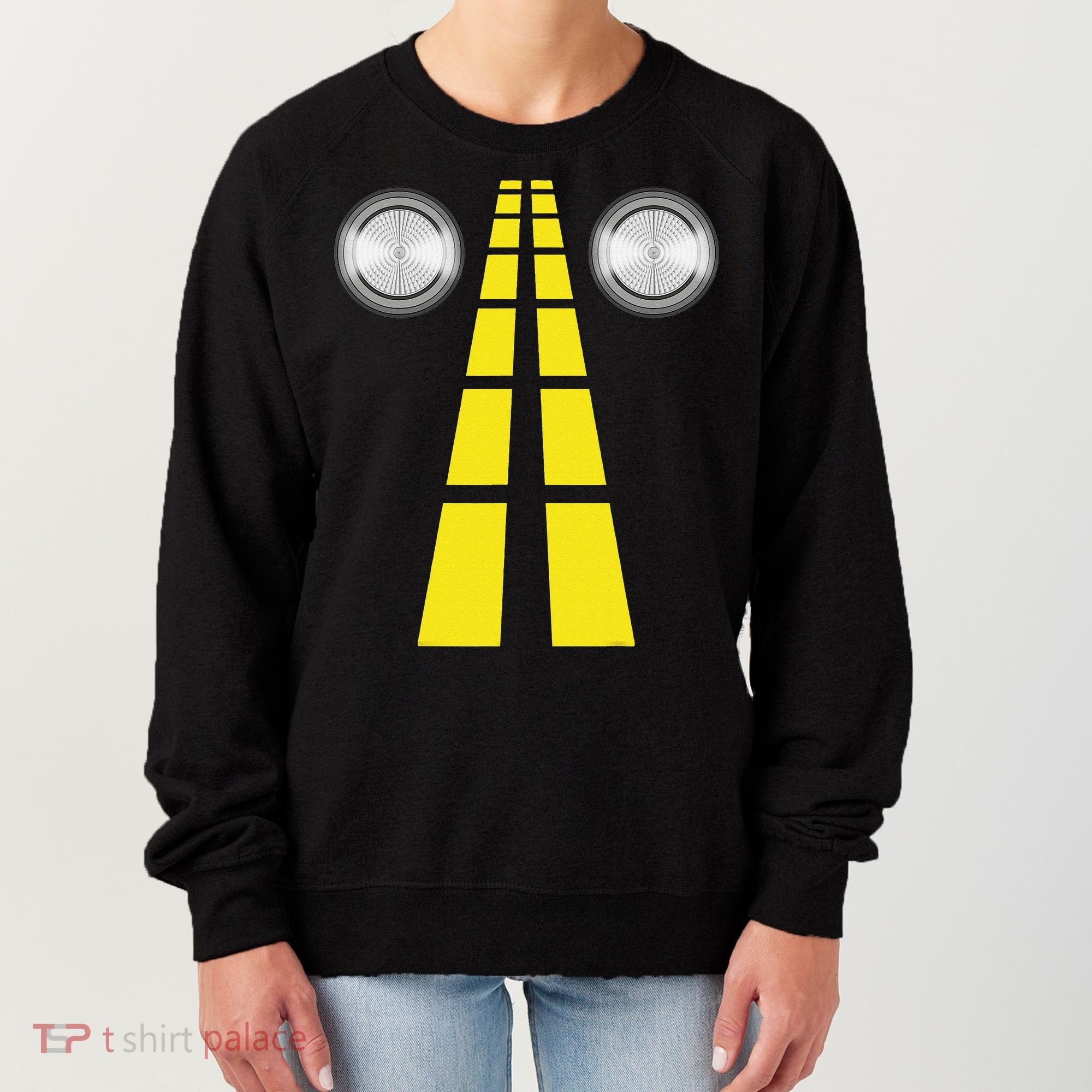 Deer Headlights With Road Markings Couples Costume Halloween Women's Sweatshirt