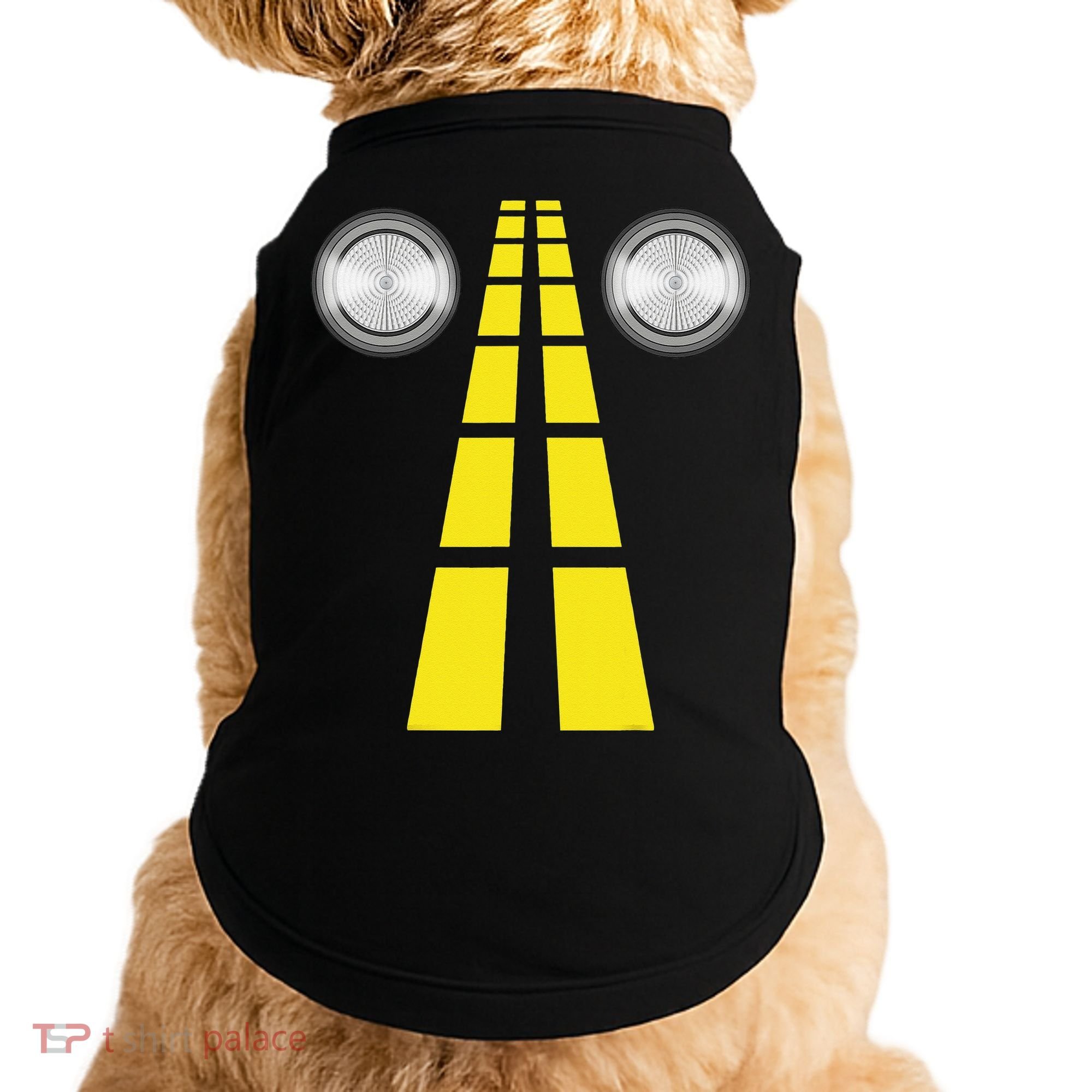 Deer Headlights With Road Markings Couples Costume Halloween Doggie Tank