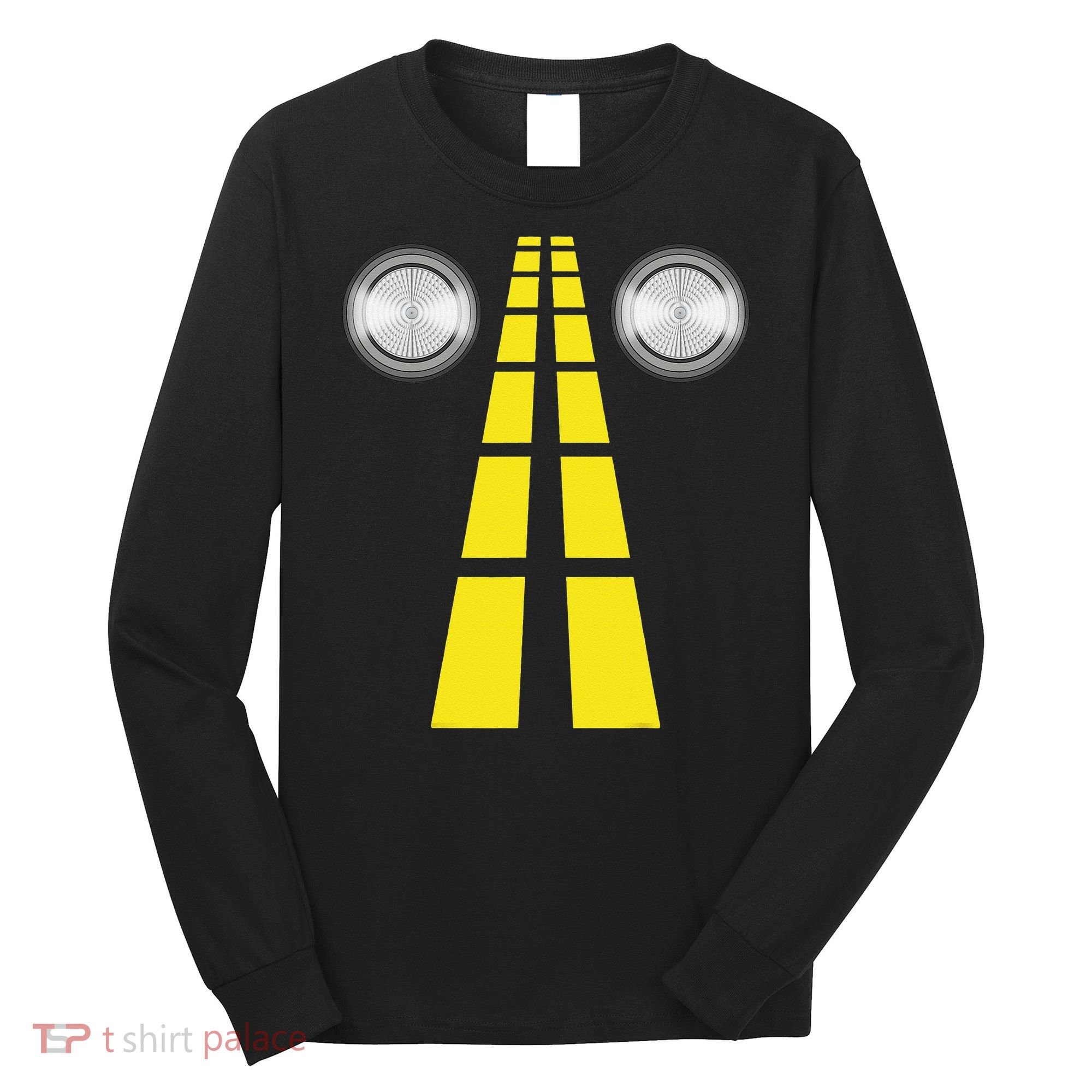 Deer Headlights With Road Markings Couples Costume Halloween Long Sleeve Shirt