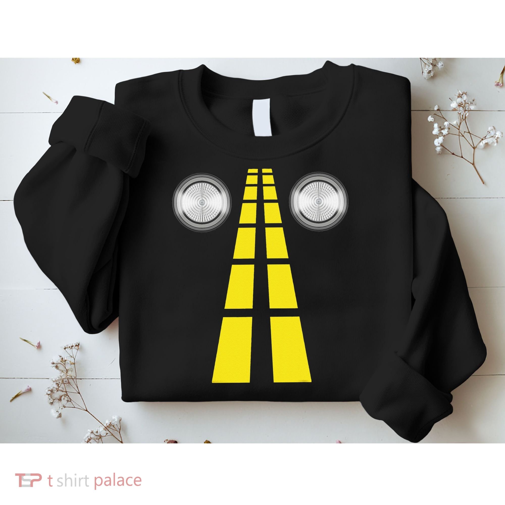 Deer Headlights With Road Markings Couples Costume Halloween Sweatshirt