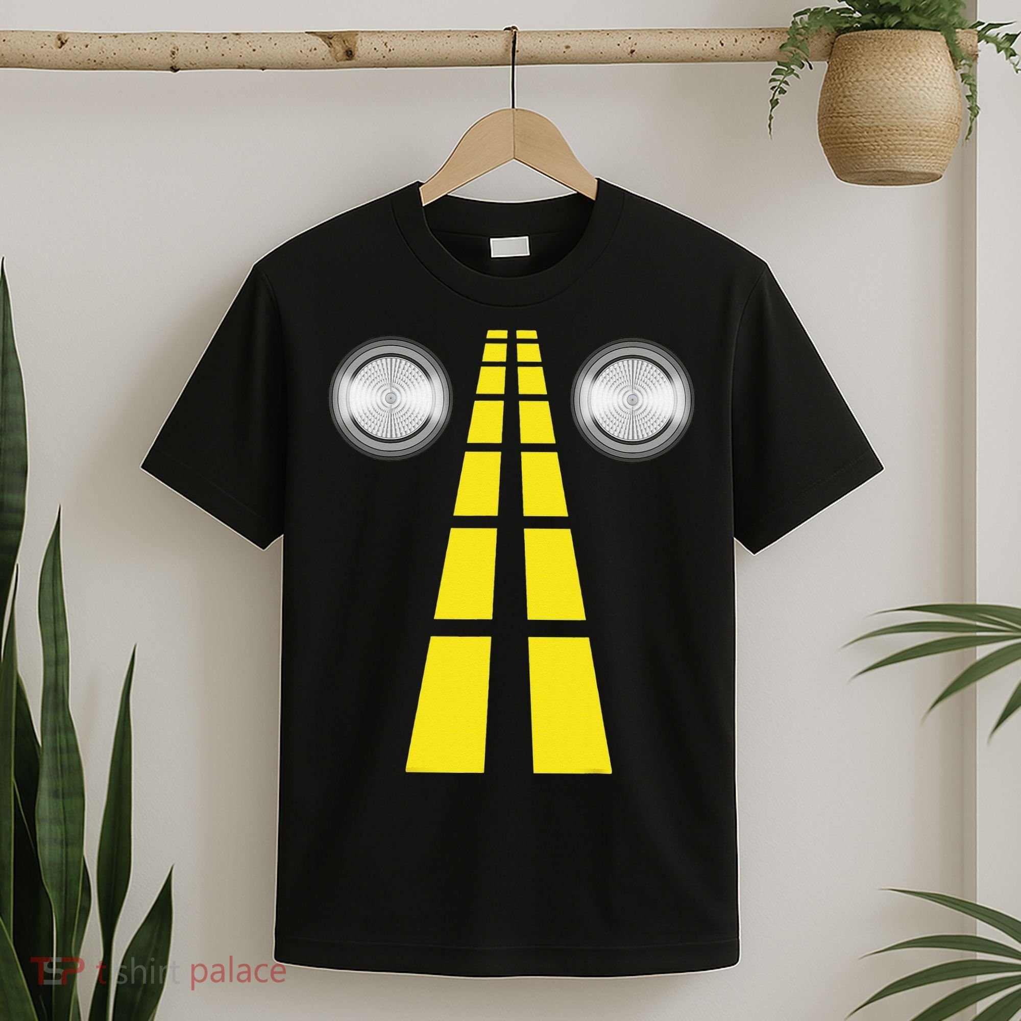 Deer Headlights With Road Markings Couples Costume Halloween T-Shirt
