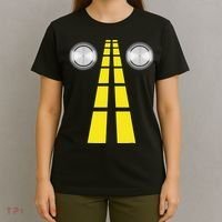 Deer Headlights With Road Markings Couples Costume Halloween T-Shirt thumb 4