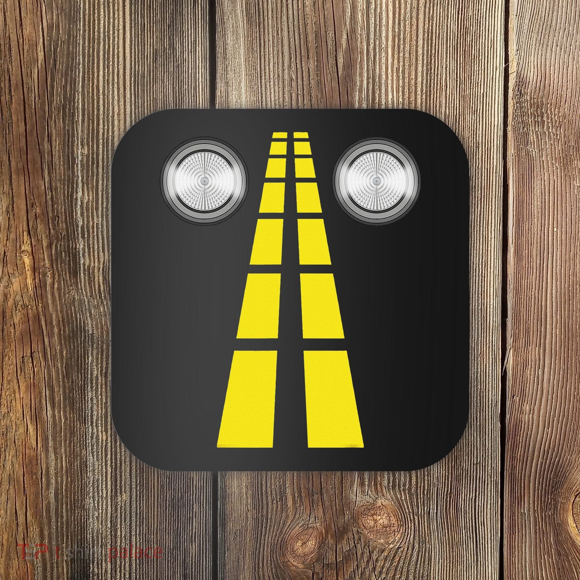 Deer Headlights With Road Markings Couples Costume Halloween Coaster