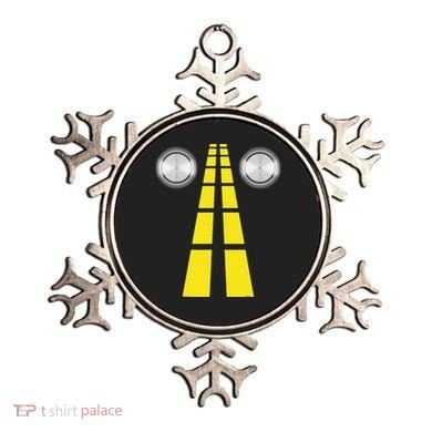 Deer Headlights With Road Markings Couples Costume Halloween Ornament