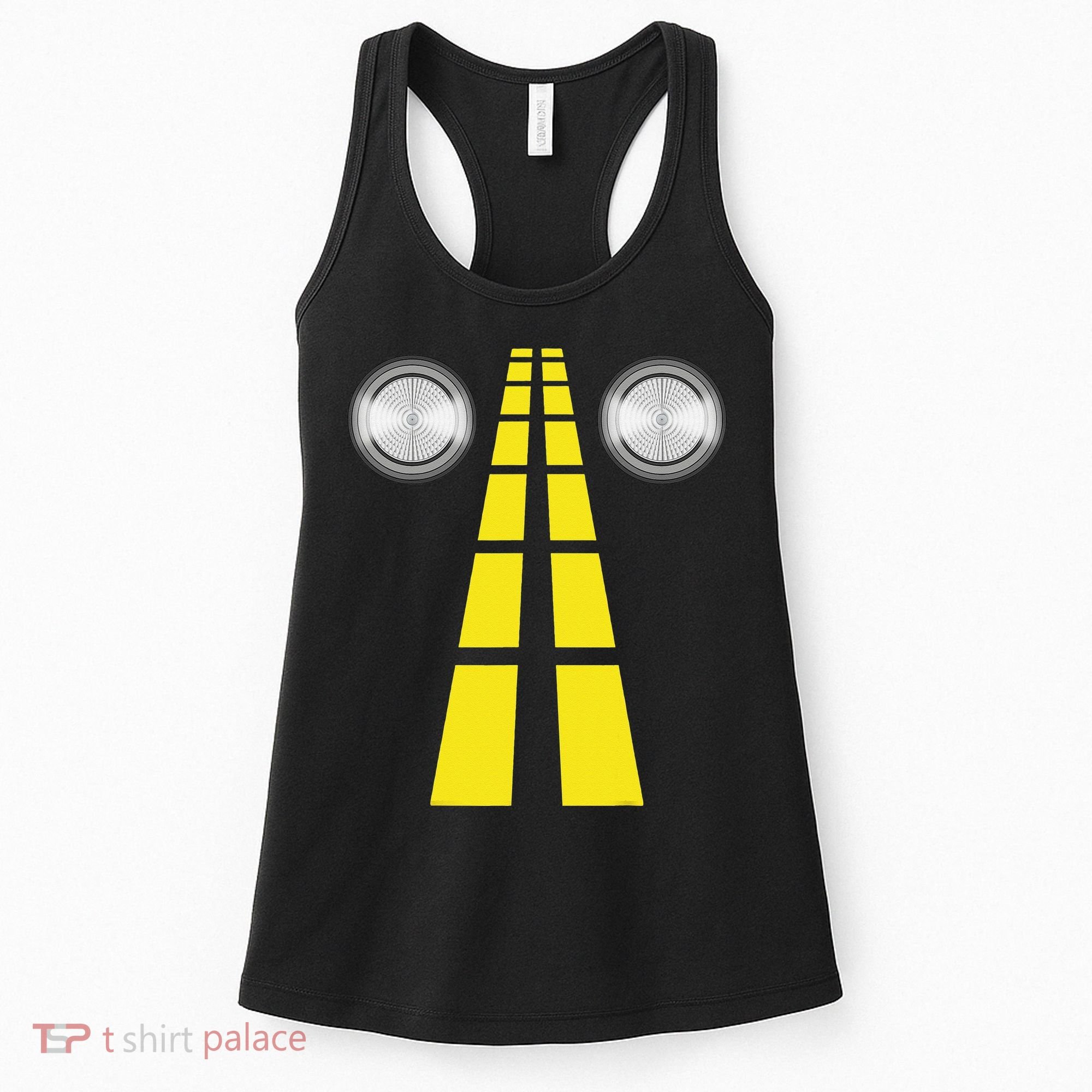 Deer Headlights With Road Markings Couples Costume Halloween Women's Tank Top