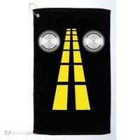 Deer Headlights With Road Markings Couples Costume Halloween Golf Towel thumb 0