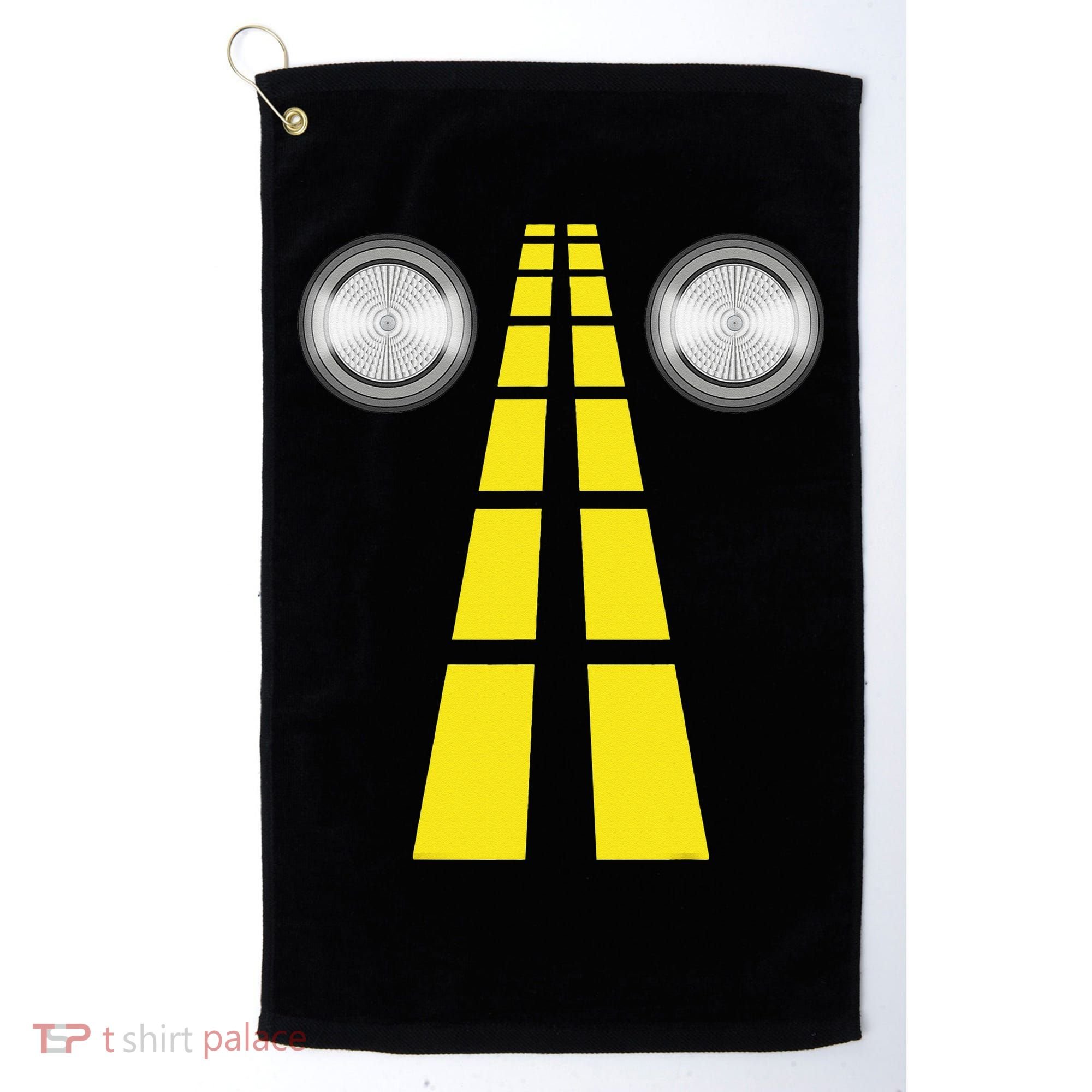Deer Headlights With Road Markings Couples Costume Halloween Golf Towel