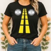 Deer Headlights With Road Markings Couples Costume Halloween Women's T-Shirt thumb 2