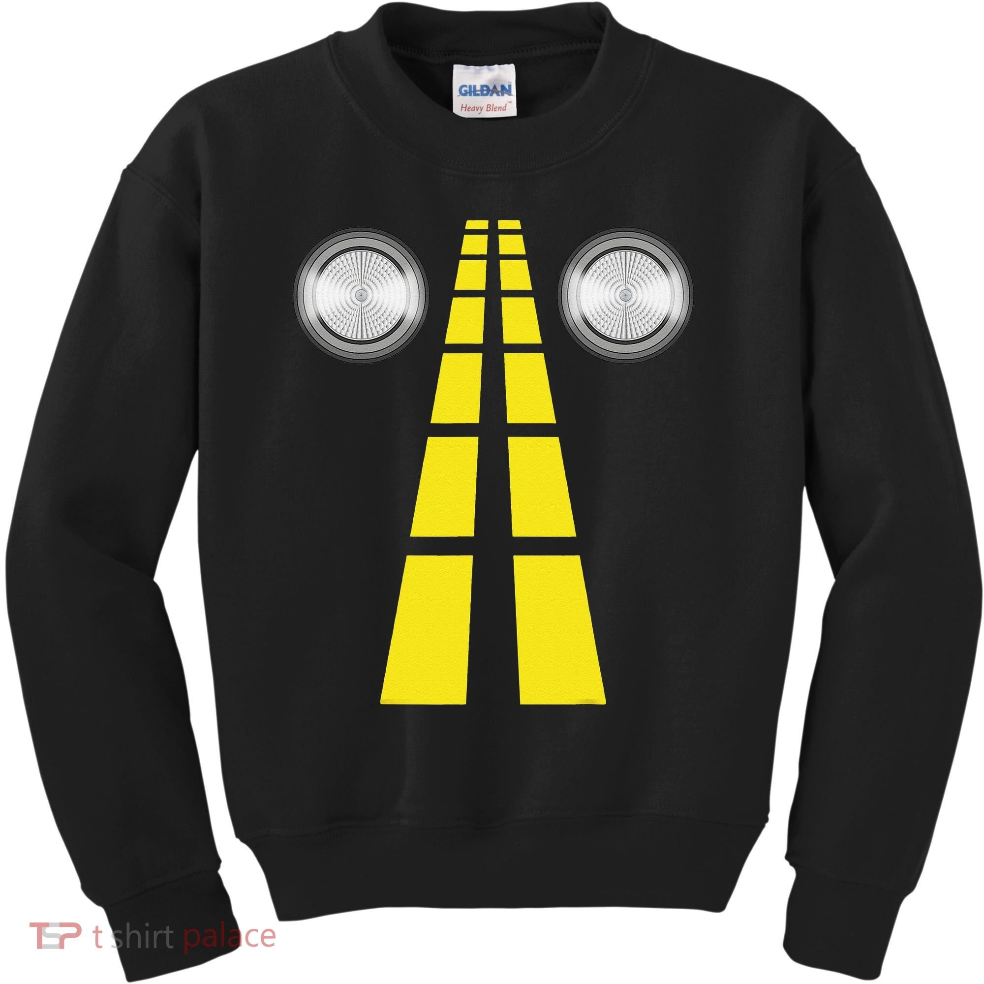 Deer Headlights With Road Markings Couples Costume Halloween Kids Sweatshirt