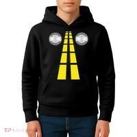 Deer Headlights With Road Markings Couples Costume Halloween Kids Hoodie thumb 4