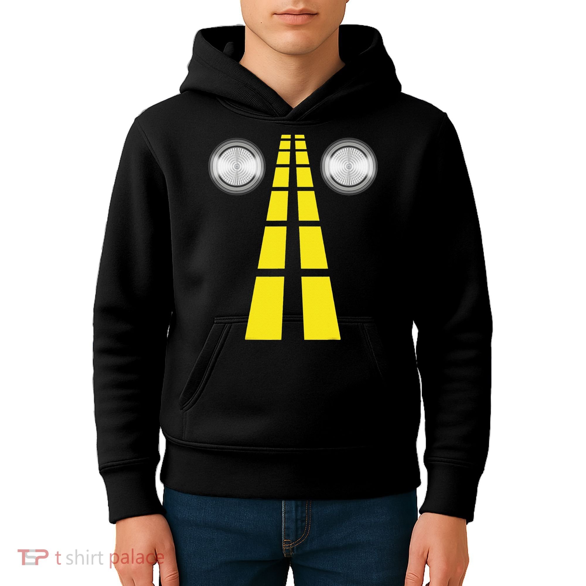 Deer Headlights With Road Markings Couples Costume Halloween Kids Hoodie