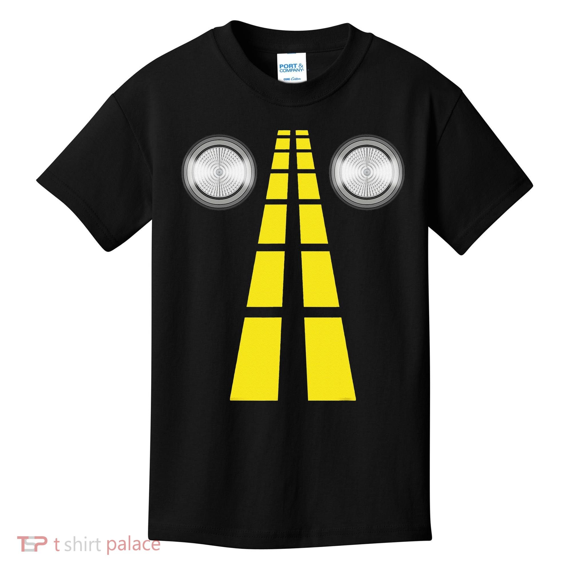 Deer Headlights With Road Markings Couples Costume Halloween Kids T-Shirt