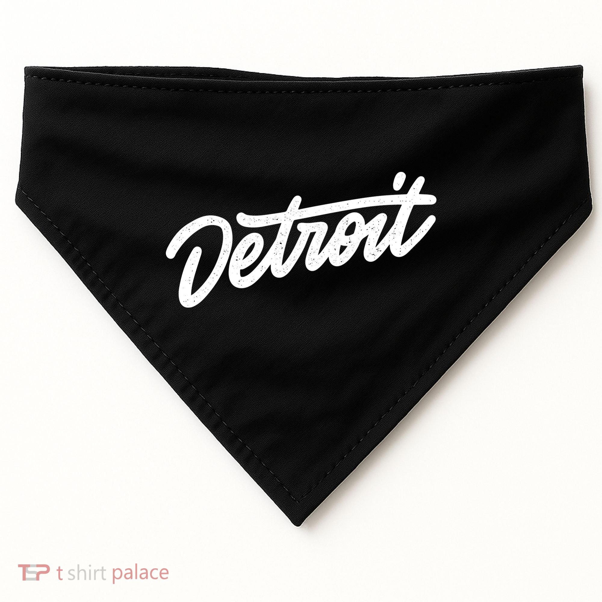 Detroit Hand Written Script Logo USA-Made Doggie Bandana