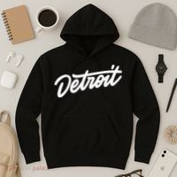 Detroit Hand Written Script Logo Hoodie thumb 3
