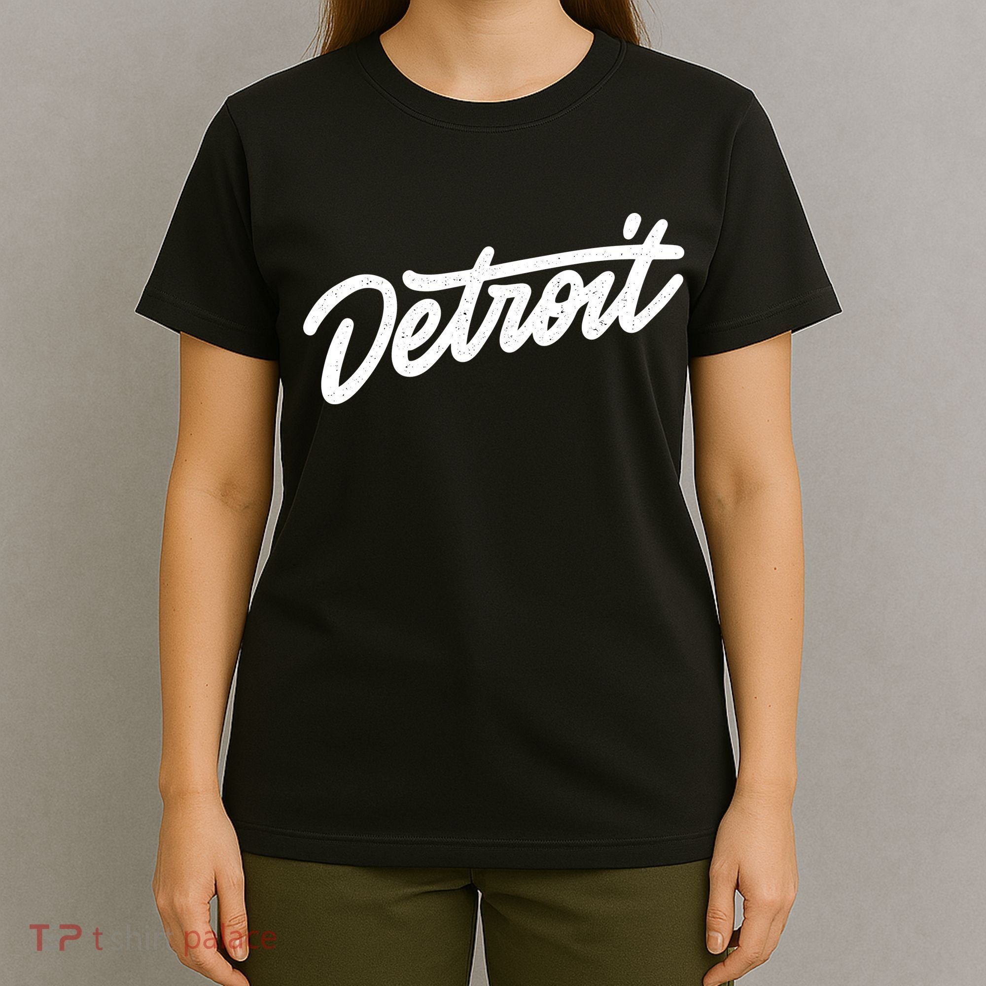 Detroit Hand Written Script Logo T-Shirt
