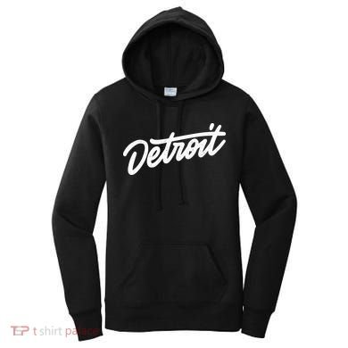 Detroit Hand Written Script Logo Women's Hoodie