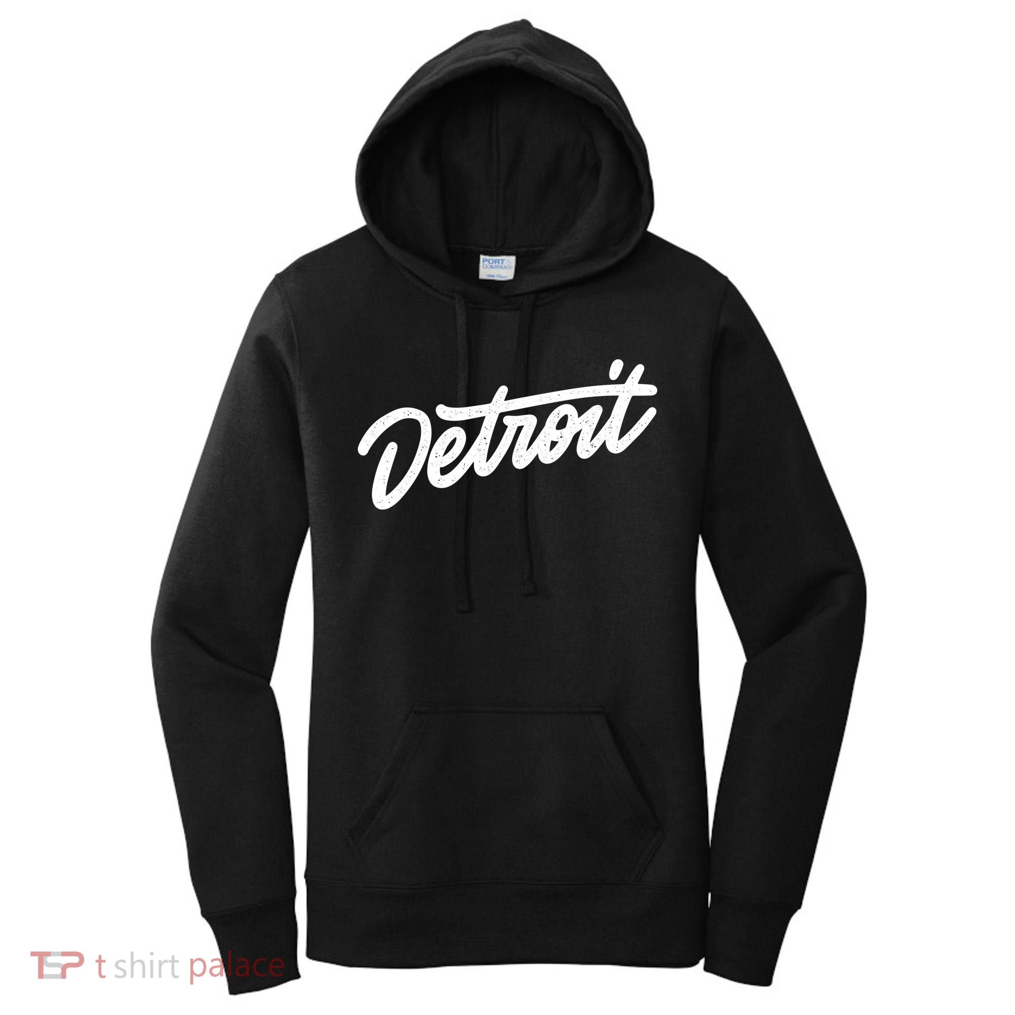 Detroit Hand Written Script Logo Women's Hoodie