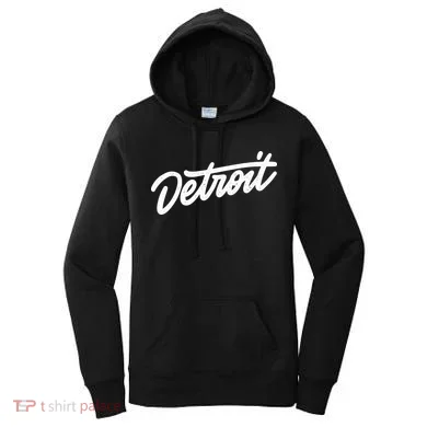 Detroit Hand Written Script Logo Women's Hoodie