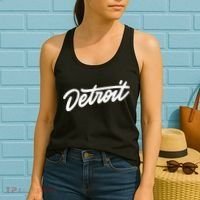 Detroit Hand Written Script Logo Women's Tank Top thumb 2