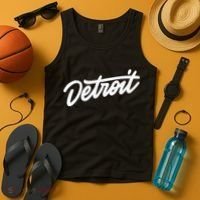 Detroit Hand Written Script Logo Tank Top thumb 4