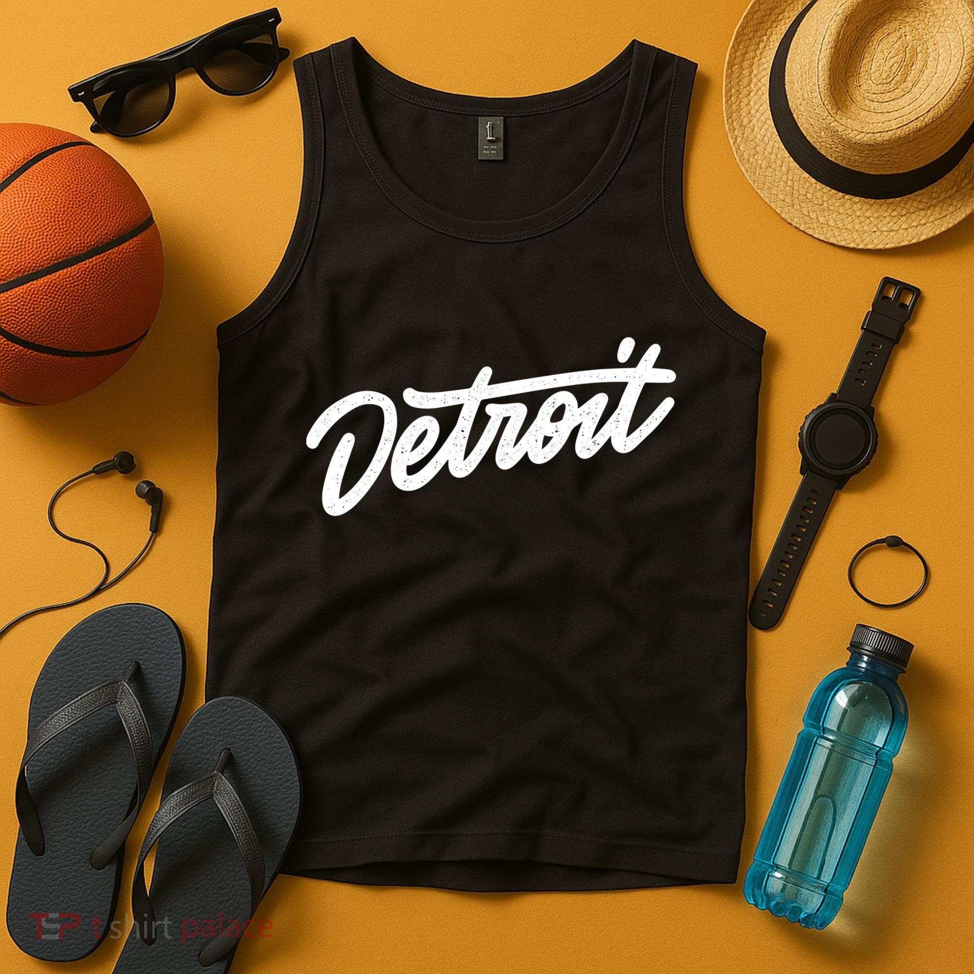 Detroit Hand Written Script Logo Tank Top