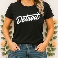 Detroit Hand Written Script Logo Women's T-Shirt thumb 2