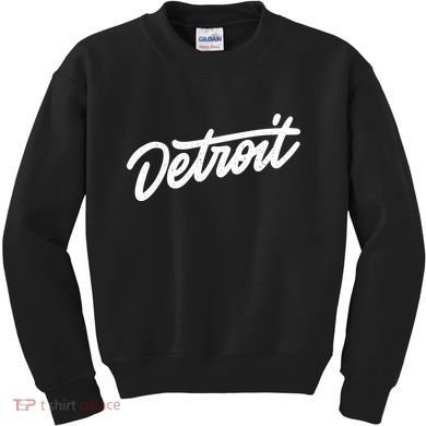 Detroit Hand Written Script Logo Kids Sweatshirt