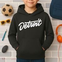 Detroit Hand Written Script Logo Kids Hoodie thumb 2