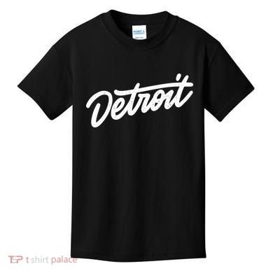 Detroit Hand Written Script Logo Kids T-Shirt