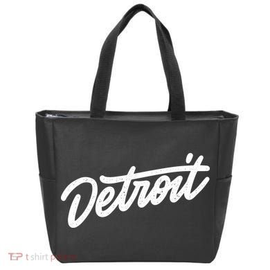 Detroit Hand Written Script Logo Tote Bag