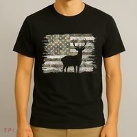 Deer Hunting Whitetail Camo American Us Flag Elk Buck T-Shirt thumb 3