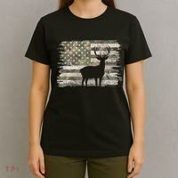 Deer Hunting Whitetail Camo American Us Flag Elk Buck T-Shirt thumb 4