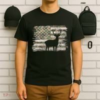 Deer Hunting Whitetail Camo American Us Flag Elk Buck T-Shirt thumb 6