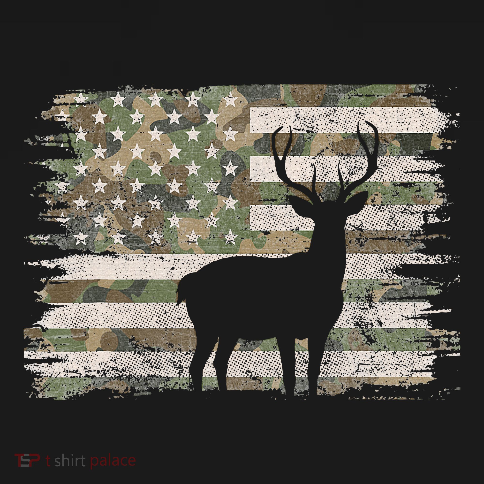 Deer Hunting Whitetail Camo American Us Flag Elk Buck Bucket Hat