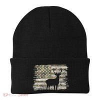 Deer Hunting Whitetail Camo American Us Flag Elk Buck Beanie thumb 0