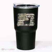 Deer Hunting Whitetail Camo American Us Flag Elk Buck Tumbler thumb 0