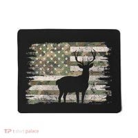 Deer Hunting Whitetail Camo American Us Flag Elk Buck Mousepad thumb 0