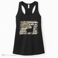 Deer Hunting Whitetail Camo American Us Flag Elk Buck Women's Tank Top thumb 0