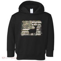 Deer Hunting Whitetail Camo American Us Flag Elk Buck Toddler Hoodie thumb 0