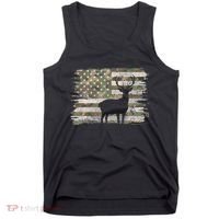 Deer Hunting Whitetail Camo American Us Flag Elk Buck Tank Top thumb 0