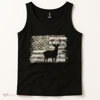 Deer Hunting Whitetail Camo American Us Flag Elk Buck Tank Top thumb 2