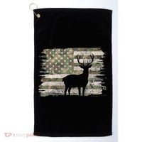 Deer Hunting Whitetail Camo American Us Flag Elk Buck Golf Towel thumb 0