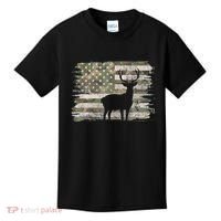 Deer Hunting Whitetail Camo American Us Flag Elk Buck Kids T-Shirt thumb 0