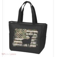 Deer Hunting Whitetail Camo American Us Flag Elk Buck Tote Bag thumb 3