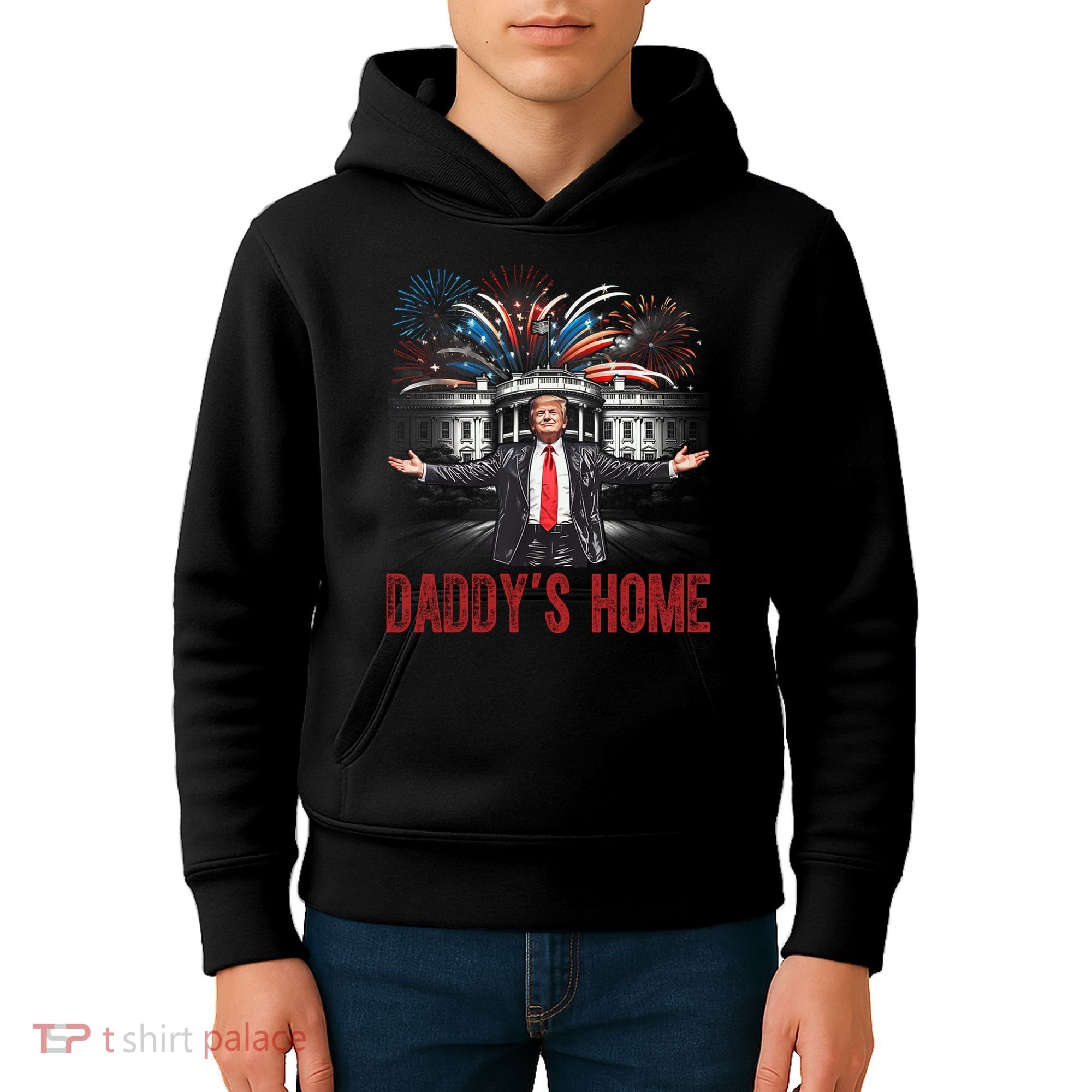 Daddys Home White House President Donald Trump Kids Hoodie