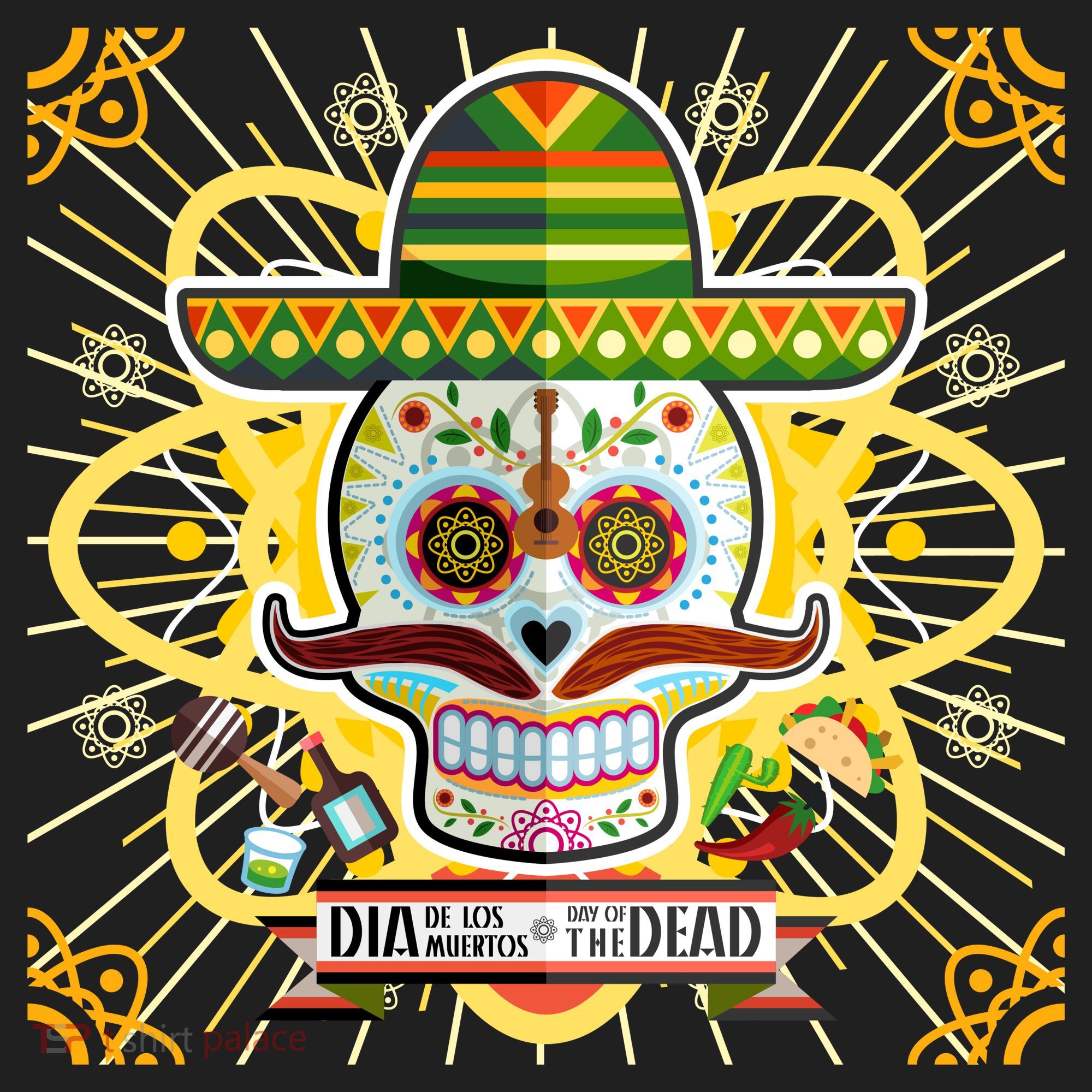 Dia De Los Muertos Day of the Dead Sugar Skull Hat
